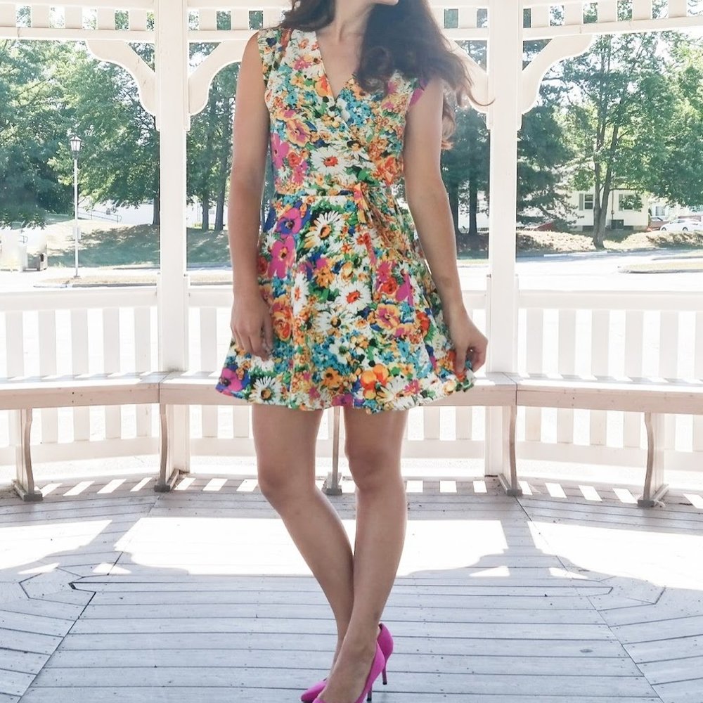 Yumi Kim NWT Soho Mixer Silk Wrap Floral Mini Dress in Spring Break size XS